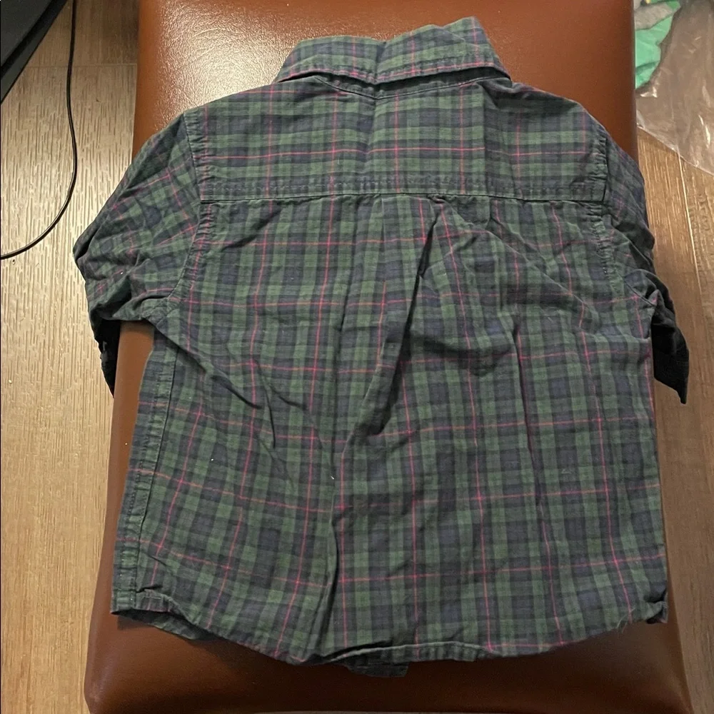 Gymboree long sleeve plaid shirt 6-12 M
